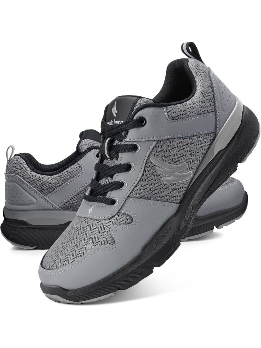 Men's Grey Trekking Shoes Casual Solid Low Top Closed Toe Non Slip Sneakers
